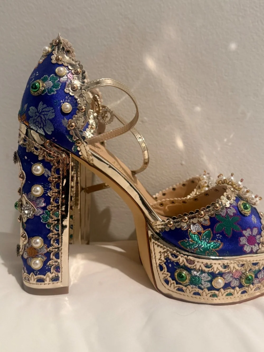 AZALEA WANG CICI JEWELED PLATFORM HEELS